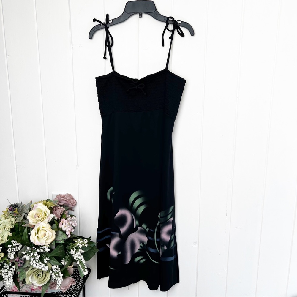 Vintage 1970s silk screen styled print Dress